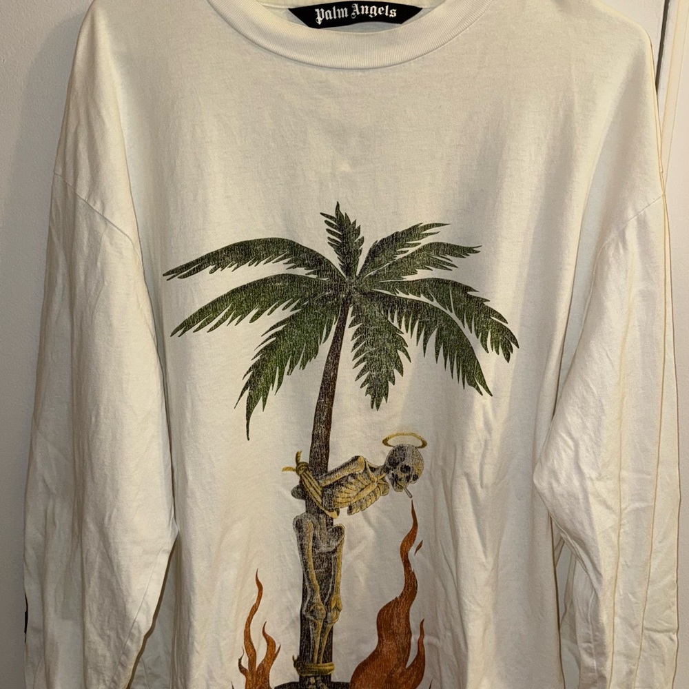Palm Angels Firestarter Graphic Long Sleeve Shirt